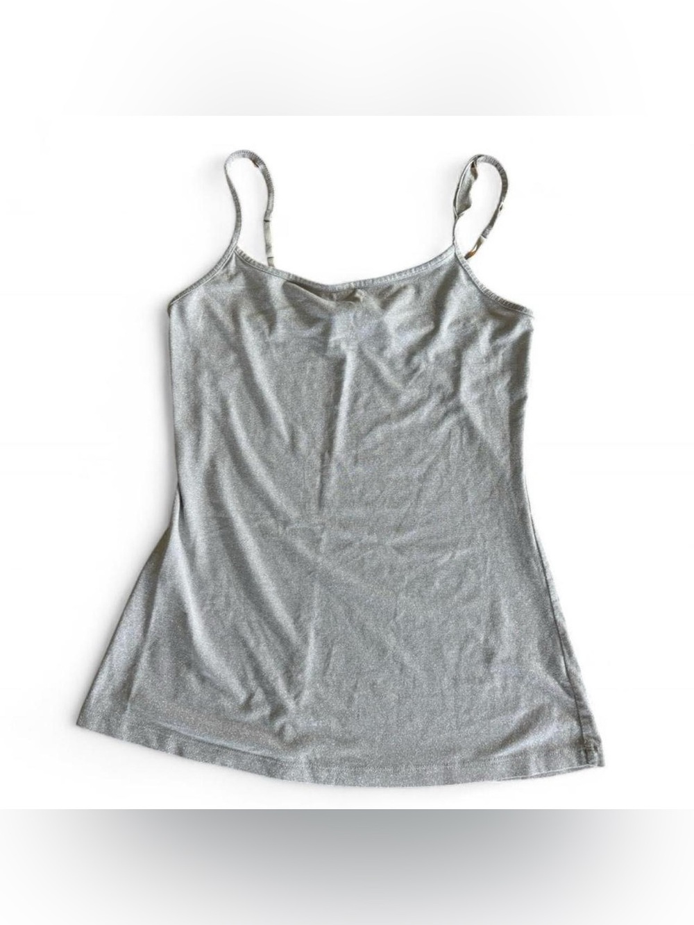 Express Shimmery Silver Spaghetti Strap Cami XS Y2K Sparkly Fairy Feminine Girly